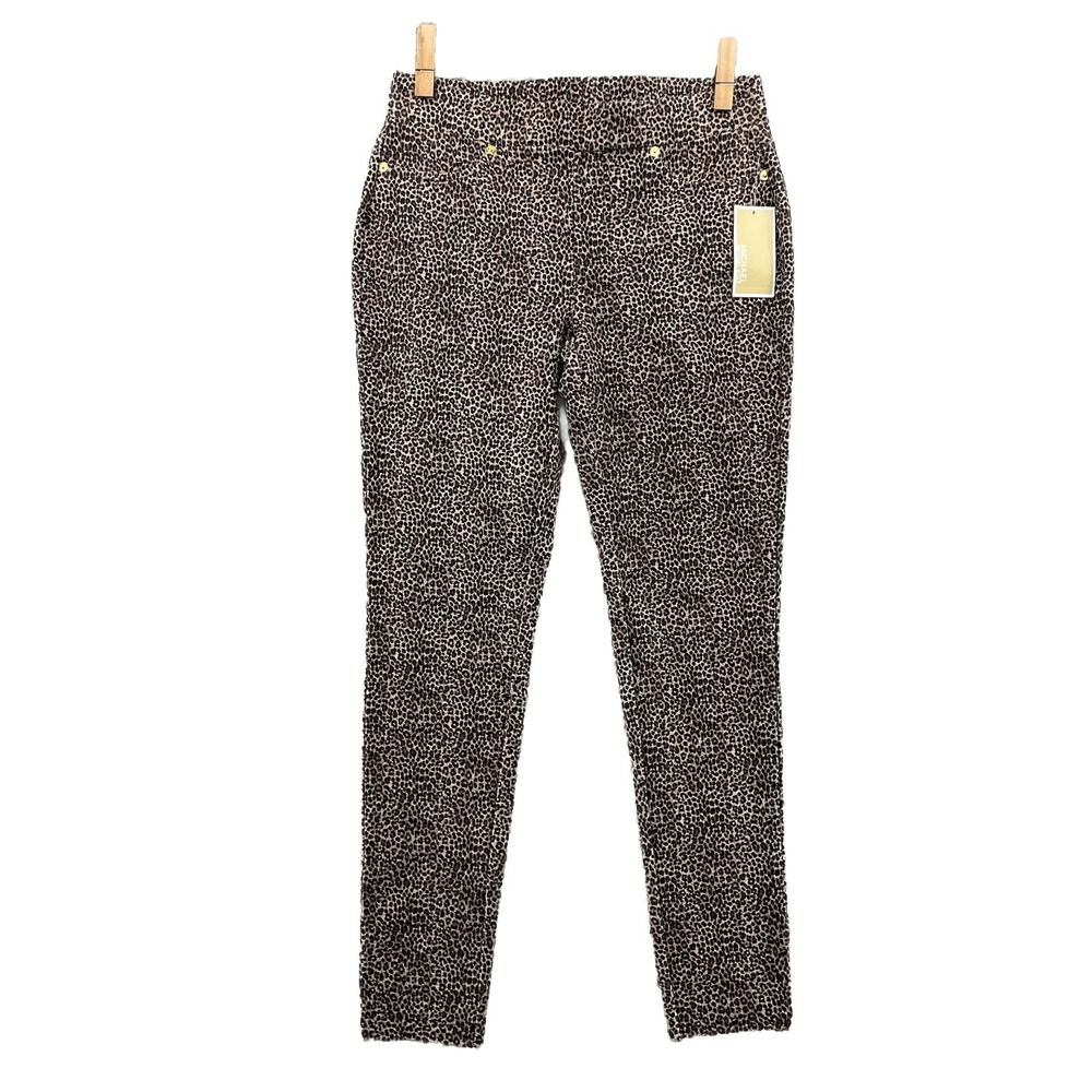 Michael Kors Jeggings Medium Dark Camel Cheetah Print Preppy Glamourous Mobwife